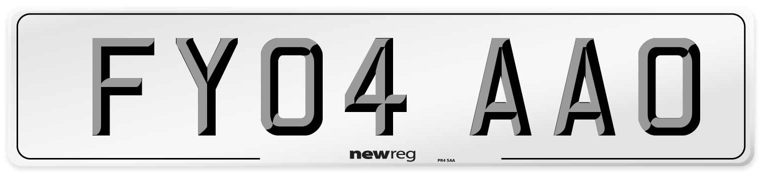 FY04 AAO Number Plate from New Reg